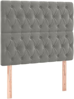 Bedframe met hoofdeinde, lichtgrijs, 120 x 200 cm, fluwelen bedframe voor slaapkamer, logeerkamer, familiebed, hotelbed, bedframe voor slaapkamer, hotel, logeerkamer — thumbnail 3