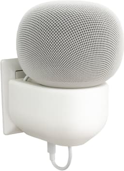 Houder voor Google Home speaker - Wandhouder voor stopcontact - Met kabelbeheer - Wit — thumbnail 1