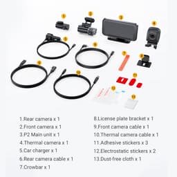 Vantrue Pilot 2 Volledig Systeem Dashcam – 's Werelds eerste dashcam met thermische beeldvorming, 2K+1080P+2K+Thermische lens, 4 kanalen 360°, CarPlay en Android Auto, 24/7 parkeermodus — thumbnail 5
