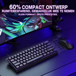 AULA WIN60 HE - Bedraad Gaming Toetsenbord - Magnetische Toetsen - 60% RGB -Hall Effect Rapid Trigger Gaming Keyboard- Gasket - Hot Swap - 8K Hz Polling Rate - QWERTY Toetsenborden - Zij Bedrukte toetsen - 61 Keys - Zwart — thumbnail 3