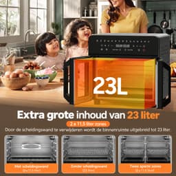 Airfryer Minioven - 23 Liter - Dubbele Kookzone - Met LED-Touchscreen - 15 Programma’s — thumbnail 2