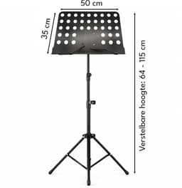 Purepeak Muziekstandaard voor Bladmuziek - Lessenaar voor Tablet - Opvouwbaar - Zwart — thumbnail 5
