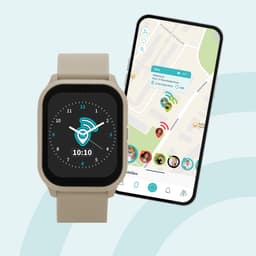 One2track Connect YOU Beige | GPS horloge voor kinderen | Videobel in HD, voeg vriendjes toe en zie altijd waar je kind is met de leukste smartwatch voor kinderen — thumbnail 1