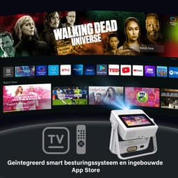 Mini Beamer 4K met Touchscreen, Draagbare Projector 1100 ANSI voor Buiten, Autofocus en Automatische Keystone Correctie, WiFi 6 Bluetooth HDR10+, 1000+ Apps, Dual Display Thuisbioscoop Beamer — thumbnail 4