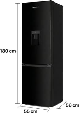 Heinner HC-HM260INVBKWDD Koel-vriescombinatie met Waterdispenser – 260 L – Inverter Compressor – Energieklasse D – Elektronische Bediening met Instelbare Thermostaat – Omkeerbare Deuren – Zwart – 5 Jaar Garantie — thumbnail 3
