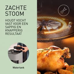 Airfryer Met Stoomfunctie - Heteluchtfriteuse - 5 Liter - 1450 W - 11 Kookprogramma’s - Kijkvenster Met Verlichting - Touchbediening - 80-200 °C - Timer - Matgrijs — thumbnail 3
