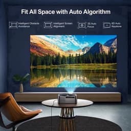 Beamer - Projector - Mini Projector - Full HD Native 1080P - met 120-inch E-ALR Projectorscherm & Stand – Outdoor Camping & Home Theater – EU Plug — thumbnail 2