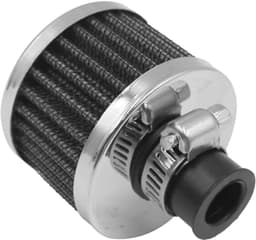 2 stuks auto-lucht- en oliefilters 12 mm, koudeluchtinlaatfilter voor auto-inlaatmodificatie, carterventilatie, zilverkleurig — thumbnail 4