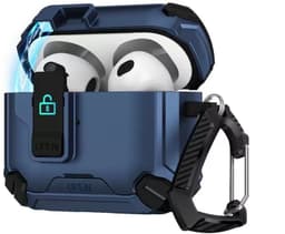 Magnetische Blauwe AirPods Pro 3 Case Compatibel met Apple AirPods Pro 4 met Multifunctionele Standaard — thumbnail 3