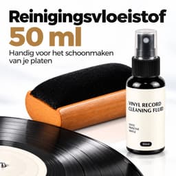 Montzys® Platenborstel Set - Vinyl Borstel met Reinigingsvloeistof & Naaldborstel - LP Platenreiniger voor Platenspeler - Inclusief Opbergzakje — thumbnail 4