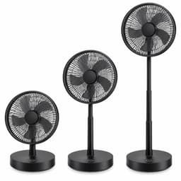 Bresht Opvouwbare Staande Ventilator - 8000 mAh - 4 Snelheden - 5 hoogtestanden - Afstandsbediening - USB-C - Zwart - 22 × 105 cm — thumbnail 1