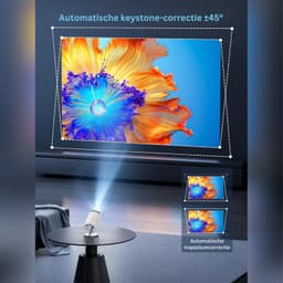 SNJY® Mini Beamer - Mini Projector - Beamer Full HD - 1080P HD - 180° Rotatie - Voetbal - Wit — thumbnail 3