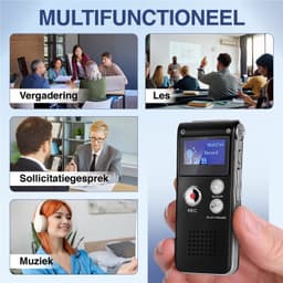 Bailanta® Voice Recorder 8GB - Afluisterapparatuur - Digitale Voicerecorder - Spraakgestuurd Opnemen - HD Microfoon - Nederlandse Handleiding - MP3 Speler - Dictafoon — thumbnail 2