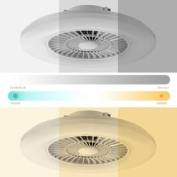 VIN® Plafondventilator Met Verlichting - Smart Lamp Met Afstandsbediening – Plafonniere Keuken Lamp Met 6 Ventilatiesnelheden - Woonkamerlamp – Plafond Ventilator Lamp Met Timer - 6000 lm - Wit — thumbnail 3