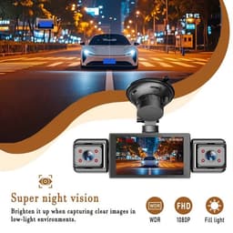 De F100 grensoverschrijdende dashcam beschikt over vier opnamelenzen, 1080p infrarood, nachtzicht en GPS, en neemt gelijktijdig op. — thumbnail 3