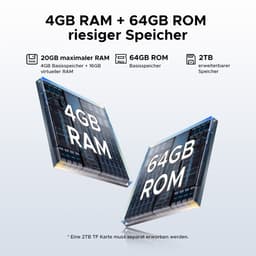 DOOGEE TAB A9+ - Tablet - 20GB RAM + 64GB ROM(2TB/TF) - 11 inth HD IPS 90Hz - Android 15 - 8580 mAh - Unisoc T7200 - 5G WiFi - Dubbele luidsprekers- Face ID - Zwart — thumbnail 4