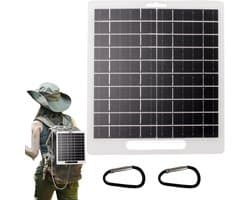 Zonnepaneel voor het opladen van apparaten | Draagbare zonnelader met USB- en DC-aansluiting voor meerdere apparaten, zeer efficiënte lader voor laptops en telefoons met instelbare spanning voor wandelen