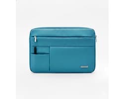 Tech Supplies | Soft Sleeve met extra accessoiresvakken voor de Apple Macbook Air / Pro (Retina) 14" - 14 Inch Laptop Case - Ook geschik voor overige merken - Bescherming Cover Hoes - Blauw