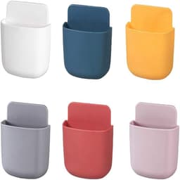 Ynkkvre -Telefoonhouder stopcontact - 6 Stuks - Afstandsbediening Houder - Opbergdoos voor wandmontage - organizer aan de muur - Muurhouder - Telefoon wandhouder - ABS - Zelfklevende - wand organizer - 2.5 x 8 x 11.5 cm — thumbnail 1