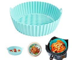 1 stuk - Siliconen Airfryer Bakplaat - Airfryer Plaat - Muntgroen - 27*25*7cm - Herbruikbare Airfryer Accessoire - Anti-aanbak Universele Airfryer Mat - Siliconen Airfryer Mand - Siliconen Airfryer - Heteluchtfriteuse Siliconen Bakplaat