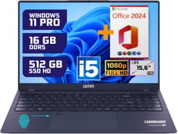 Krachtige 15.6" Full HD Notebook | Snelle Intel Core i5 & 512GB SSD | 16GB DDR5 Geheugen | Windows 11 Pro Editie + Office 2024 voor Zakelijk, Thuis en Studie — thumbnail 1