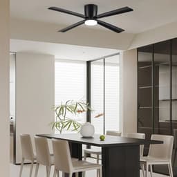Plafondventilator met Licht en Afstandsbediening - 122cm Stille 4 Blade Ventilator voor Slaapkamer en Woonkamer — thumbnail 2