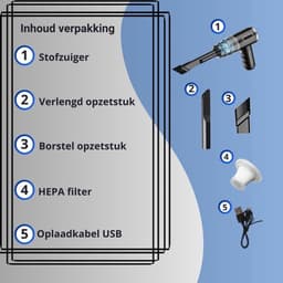 Techlyte® Auto Stofzuiger - Kruimeldief - Voor Auto/Huis/Meubel - Kruimeldief Snoerloos - Cadeau - Auto Stofzuiger Draadloos - Airduster - Stofzuiger Zonder Zak - Compact - 120W - Kleine Stofzuiger - Handstofzuiger - Kruimeldief - Stofzuigers - — thumbnail 2