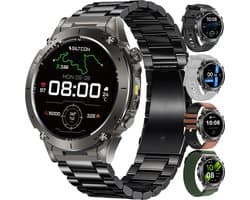 Siltcon® Vortex GPS Smartwatch Heren en Dames - Sport Horloge - Horloge Heren - Stappenteller - Hartslagmeter - Saturatiemeter - Belfunctie - 200+ Sportmodi - Kompas - Zaklamp - Waterdicht - AMOLED - Geschikt voor iOS/Android - 5 Bandjes