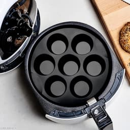 Taartvorm - Siliconen Bakvorm - Cupcake bakvorm - Rond - Zwart - 20*4 cm - Bakplaat voor de airfryer - Muffinbakvorm - Voor 7 Muffins - Antiaanbaklaag - Hittebestendige - Herbruikbaar - Voor Het Bakken Van Cupcakes, Brownies, Chocolade — thumbnail 6