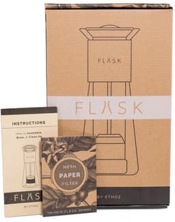 Planetary Design - FLASK Coffee Press - Clear double walled glass with Leather - French Press - Uniek en Luxe met echt leer — thumbnail 3