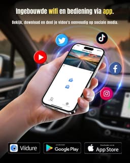 AMA® Dashcam Voor en Achter - Dashcam - Parkeermonitor - WiFi - 4K — thumbnail 5
