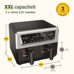 Cuisinart - XXL Dual-Zone Airfryer - Heteluchtfriteuse 2x5,2 - 2400W - 7 programma's - PFAS-vrije keramische coating - 2 manden voor tot 12 porties - Zwart — thumbnail 9