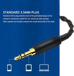 Audio Upgradekabel Hoofdtelefoonvervangingskabel 3,5mm naar Dubbele 3,5mm - Geschikt voor T1 II, T5, MDR Z7, Sundara, Arya en Ananda - Verbeterde Geluidskwaliteit — thumbnail 5