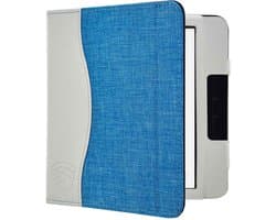 Hoesje Geschikt voor Kobo Libra 2 Sleepcover Jeans Style Hoes Wit - ereader hoesje - cover