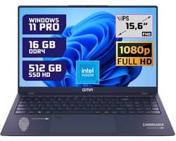 GMR 15.6" FHD Laptop - Intel N95, 16GB RAM, 512GB SSD, Windows 11 Pro - Ideaal voor Thuisgebruik, Kantoor & Studie