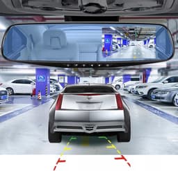 Full HD autospiegeldashcam met achteruitrijcamera met nachtzicht, loop-opname en 4,3-inch display, 170° voor / 120° achter, 1080P dubbele autocamera, parkeermonitor, achteruitrijmonitorsysteem — thumbnail 4