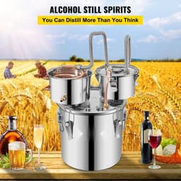 Alambiek Distilleerketel - Stookketel - 12,3 Liter - RVS & Rood Koper - Voor Moonshine en Fruitwijn - 35 x 35 x 33 cm — thumbnail 3