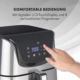 Zilverkleurige 5.4L heteluchtfriteuse met LCD-touchscreen en 8 programma's — thumbnail 3