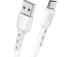 Usb kabel naar usb C - Usb A naar usb C - Oplaadkabel - Geschikt voor Samsung, tablet, ereader, telefoon - Oplader - 1m - Wit