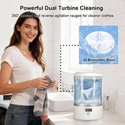 Mini draadloze wasmachine, Geschikt voor het wassen van ondergoed, sokken en draagbare kleding Geschikt voor huisdieren; elektrische mini-wasmachine met een inhoud van 1,5 liter. — thumbnail 3