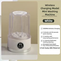 Draadloze mini-wasmachine van 1 liter, USB-opladen, 3000 mAh-batterij, draagbaar met twee snelheden, Geschikt voor op reis, Geschikt voor het wassen van sokken, ondergoed, kleding, kopjes, enz. — thumbnail 5