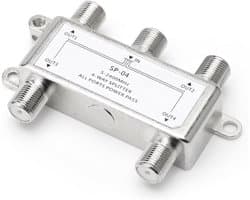 Satellietverdeler 4-Weg voor DVB-S/S2, DVB-T/T2, DVB-C/C2 HDTV en UHD 4K - F-Connector met DC-Doorvoer