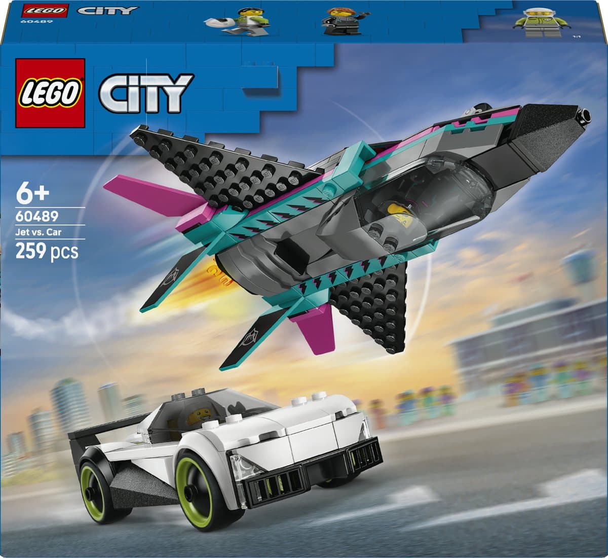 Lego City 60489 Straalvliegtuig Vs. Sportauto Bouwstenen — afbeelding 1