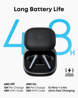 Soundcore Liberty 5 by Anker, draadloze oordoppen met noise-cancelling, 2x sterkere stemonderdrukking, realtime adaptieve noise canceling, snelladen, Dolby Audio, heldere gesprekken met 6 microfoons en AI, lange batterijduur — thumbnail 6