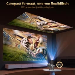 Mini Beamer - Film Projector met Bluetooth - Draagbare Beamer - 4K Kwaliteit - Zwart — thumbnail 5