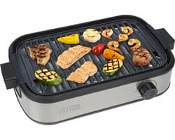 Princess Table Chef Purify - 103215 - Tafel BBQ - 35 x 21 cm - Tafelgrill en Barbecue met Luchtfiltersysteem - Ingebouwde Afzuiging - Tot 260 Graden - PFAS Vrij -1800 W