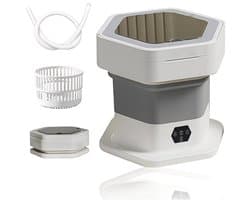 Mini wasmachine - Wasmachine - Draagbare wasmachine - Opvouwbare wasmachine - Camping wasmachine - Kleine wasmachine - Wasmachines - Was- en droogcombinatie - Grote capaciteit - Appartement - Studentenkamer - Camping - Camper - Reizen - Grijs