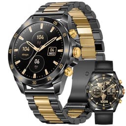 Royal Empire Amoled PRO Smartwatch - Smartwatch Heren - Stappenteller - Bloeddrukmeter - Hartslagmeter - Slaapmonitor - Multisport - 46MM - RVS en Leren bandje - Geschikt voor alle Smartphones - Kleur Zwart/goud — thumbnail 1