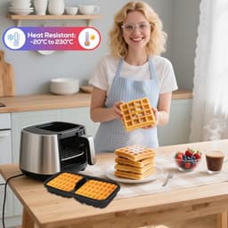 Set van 2 siliconen wafelvormen voor Airfryer - Ideale accessoires voor luchtfriteuse — thumbnail 3