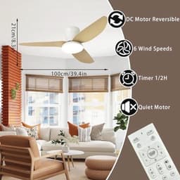 Large Ceiling Light with Fan Living Room Dimmable Remote LED Ceiling Light With Fan Reversible Silent DC Lamp With Ceiling Fan Slim Modern for Bedroom, Living Room — thumbnail 1